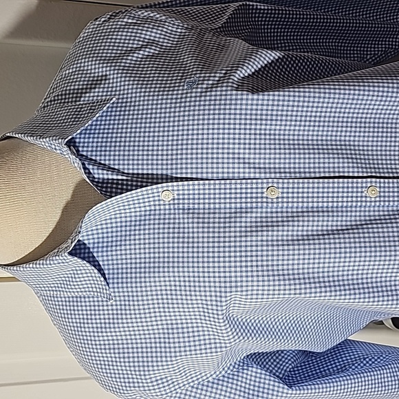 LAUREN RALPH LAUREN, women's blue checked blouse. Size XL. - Picture 2 of 8